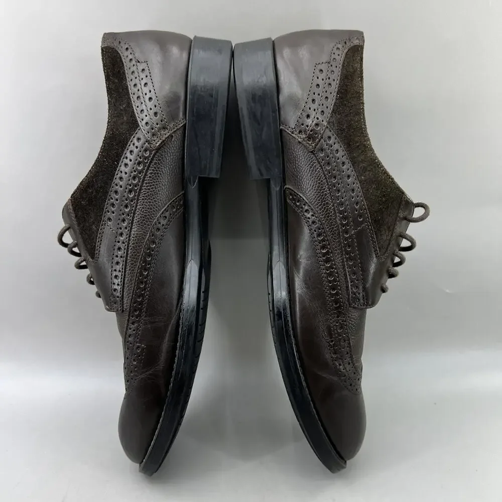 Jones Shoe Makers Handmade Dress Shoes Men Size 10.5 Brown Wingtip Brogue Oxford